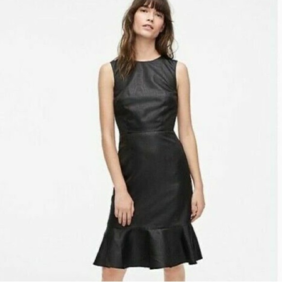 NWT J. Crew ruffle hem/ flounce open back sheath dress ❤️ - Picture 4 of 9